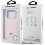 Karl Lagerfeld PU Karl and Choupette Heads Pins MagSafe kryt pre iPhone 17 Pro Max, ružový