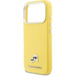 Karl Lagerfeld PU Karl and Choupette Heads Pins MagSafe kryt pre iPhone 17 Pro Max, žltý