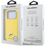 Karl Lagerfeld PU Karl and Choupette Heads Pins MagSafe kryt pre iPhone 17 Pro Max, žltý