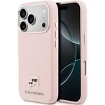 Karl Lagerfeld PU Karl and Choupette Heads Pins MagSafe kryt pre iPhone 17 Pro, ružový