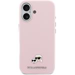 Karl Lagerfeld PU Karl and Choupette Heads Pins MagSafe kryt pre iPhone 17, ružový