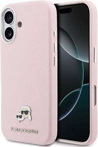 Karl Lagerfeld PU Karl and Choupette Heads Pins MagSafe kryt pre iPhone 17, ružový