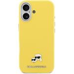 Karl Lagerfeld PU Karl and Choupette Heads Pins MagSafe kryt pre iPhone 17, žltý