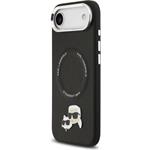 Karl Lagerfeld PU Karl and Choupette Heads Pins MagSafe kryt pre iPhone Air, čierny