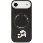 Karl Lagerfeld PU Karl and Choupette Heads Pins MagSafe kryt pre iPhone Air, čierny