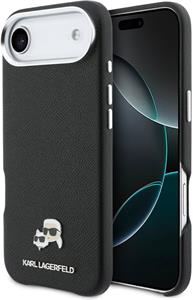 Karl Lagerfeld PU Karl and Choupette Heads Pins MagSafe kryt pre iPhone Air, čierny