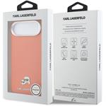 Karl Lagerfeld PU Karl and Choupette Heads Pins MagSafe kryt pre iPhone Air, oranžový