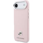 Karl Lagerfeld PU Karl and Choupette Heads Pins MagSafe kryt pre iPhone Air, ružový