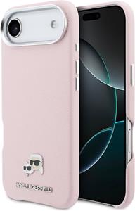 Karl Lagerfeld PU Karl and Choupette Heads Pins MagSafe kryt pre iPhone Air, ružový