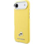 Karl Lagerfeld PU Karl and Choupette Heads Pins MagSafe kryt pre iPhone Air, žltý