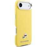 Karl Lagerfeld PU Karl and Choupette Heads Pins MagSafe kryt pre iPhone Air, žltý