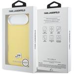 Karl Lagerfeld PU Karl and Choupette Heads Pins MagSafe kryt pre iPhone Air, žltý