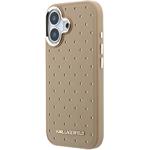 Karl Lagerfeld PU Perforated Gold Dots MagSafe kryt pre iPhone 17, béžový