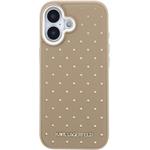 Karl Lagerfeld PU Perforated Gold Dots MagSafe kryt pre iPhone 17, béžový