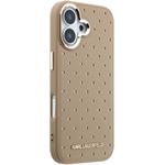 Karl Lagerfeld PU Perforated Gold Dots MagSafe kryt pre iPhone 17, béžový