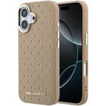 Karl Lagerfeld PU Perforated Gold Dots MagSafe kryt pre iPhone 17, béžový