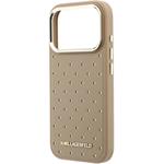 Karl Lagerfeld PU Perforated Gold Dots MagSafe kryt pre iPhone 17 Pro, béžový