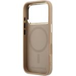 Karl Lagerfeld PU Perforated Gold Dots MagSafe kryt pre iPhone 17 Pro, béžový