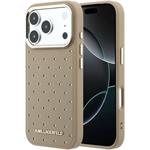 Karl Lagerfeld PU Perforated Gold Dots MagSafe kryt pre iPhone 17 Pro, béžový