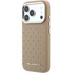 Karl Lagerfeld PU Perforated Gold Dots MagSafe kryt pre iPhone 17 Pro Max, béžový