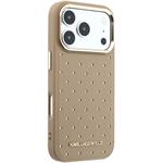 Karl Lagerfeld PU Perforated Gold Dots MagSafe kryt pre iPhone 17 Pro Max, béžový