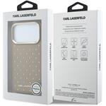 Karl Lagerfeld PU Perforated Gold Dots MagSafe kryt pre iPhone 17 Pro Max, béžový