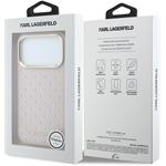 Karl Lagerfeld PU Perforated Gold Dots MagSafe kryt pre iPhone 17 Pro Max, ružový