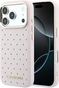 Karl Lagerfeld PU Perforated Gold Dots MagSafe kryt pre iPhone 17 Pro Max, ružový
