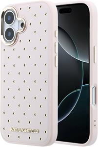 Karl Lagerfeld PU Perforated Gold Dots MagSafe kryt pre iPhone 17, ružový