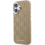 Karl Lagerfeld PU Perforated Monogram MagSafe kryt pre iPhone 17, béžový