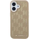 Karl Lagerfeld PU Perforated Monogram MagSafe kryt pre iPhone 17, béžový