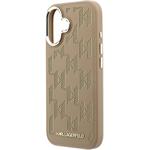 Karl Lagerfeld PU Perforated Monogram MagSafe kryt pre iPhone 17, béžový