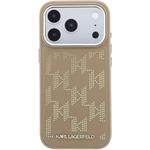 Karl Lagerfeld PU Perforated Monogram MagSafe kryt pre iPhone 17 Pro, béžový