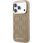 Karl Lagerfeld PU Perforated Monogram MagSafe kryt pre iPhone 17 Pro Max, béžový