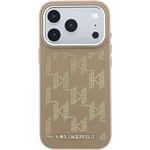 Karl Lagerfeld PU Perforated Monogram MagSafe kryt pre iPhone 17 Pro Max, béžový