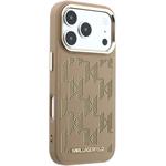 Karl Lagerfeld PU Perforated Monogram MagSafe kryt pre iPhone 17 Pro Max, béžový