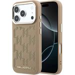 Karl Lagerfeld PU Perforated Monogram MagSafe kryt pre iPhone 17 Pro Max, béžový