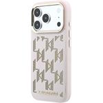 Karl Lagerfeld PU Perforated Monogram MagSafe kryt pre iPhone 17 Pro Max, ružový