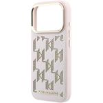 Karl Lagerfeld PU Perforated Monogram MagSafe kryt pre iPhone 17 Pro Max, ružový