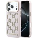 Karl Lagerfeld PU Perforated Monogram MagSafe kryt pre iPhone 17 Pro Max, ružový