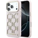 Karl Lagerfeld PU Perforated Monogram MagSafe kryt pre iPhone 17 Pro, ružový