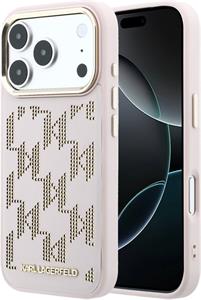 Karl Lagerfeld PU Perforated Monogram MagSafe kryt pre iPhone 17 Pro, ružový