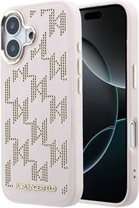 Karl Lagerfeld PU Perforated Monogram MagSafe kryt pre iPhone 17, ružový