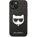 Karl Lagerfeld PU Saffiano Choupette Head zadný kryt pre iPhone 14 Plus, čierny