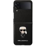 Karl Lagerfeld PU Saffiano Ikonik kryt pre Samsung Galaxy Z Flip 4, čierny