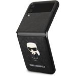 Karl Lagerfeld PU Saffiano Ikonik kryt pre Samsung Galaxy Z Flip 4, čierny