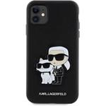 Karl Lagerfeld PU Saffiano Karl a Choupette NFT kryt pre iPhone 11, čierny