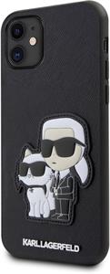 Karl Lagerfeld PU Saffiano Karl a Choupette NFT kryt pre iPhone 11, čierny