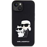 Karl Lagerfeld PU Saffiano Karl a Choupette NFT kryt pre iPhone 13, čierny