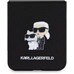 Karl Lagerfeld PU Saffiano Karl a Choupette NFT kryt pre Samsung Galaxy Z Flip 5, čierny